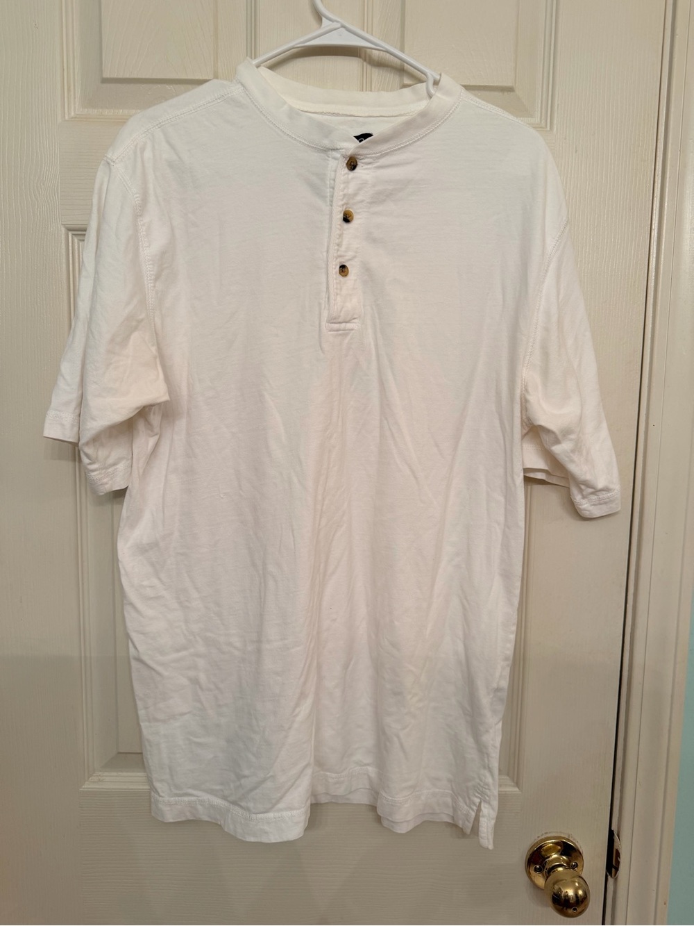 Puritan White Short-Sleeve Henley Tee